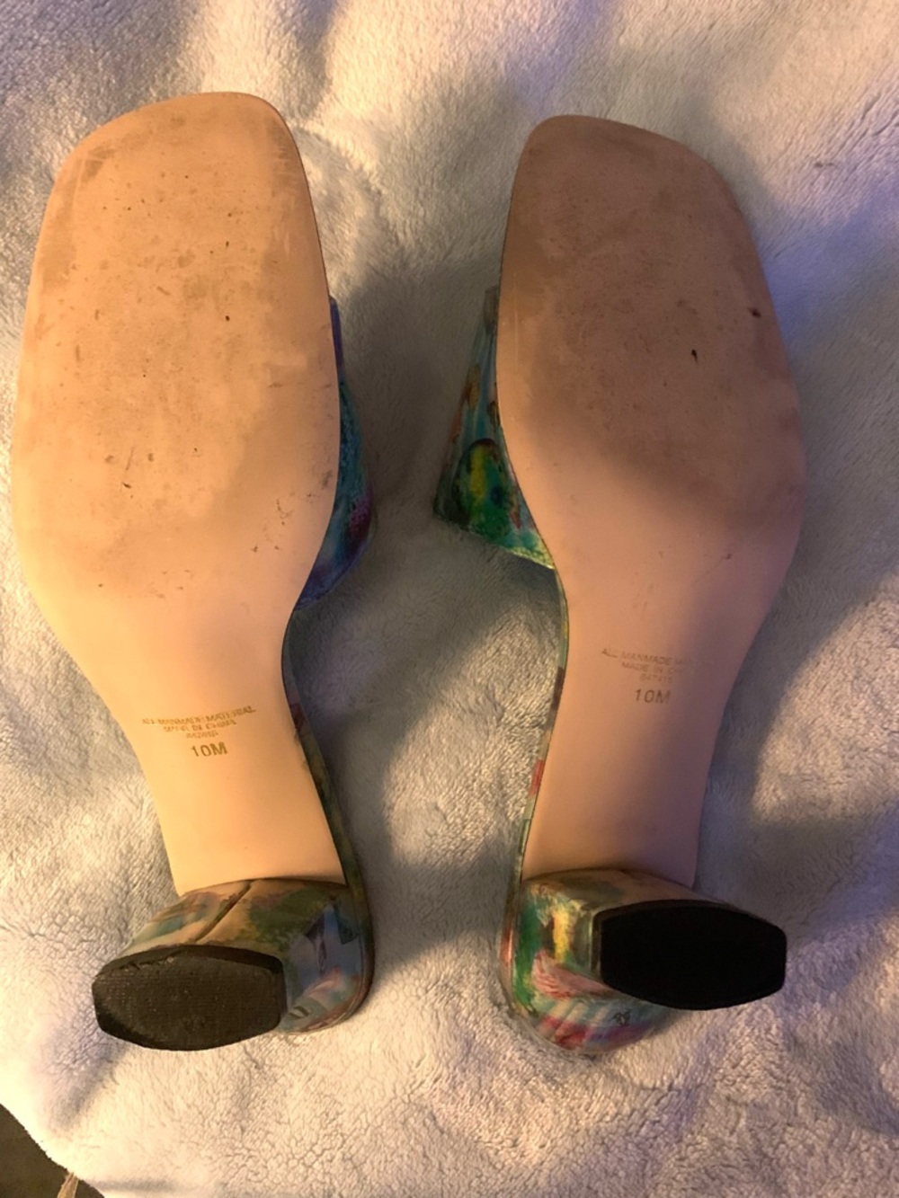 Vintage Palm Beach Marino Boutique Fish Holographic Kitten Slides Size 10 EC - Picture 8 of 8